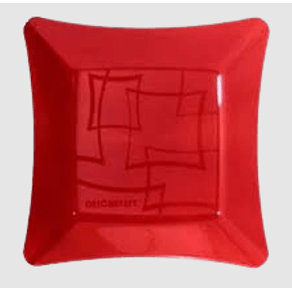 PRATO QUADRADO PEQUENO VERMELHO NEW WAVE 01 PCT X 10 UN. PRATO QUADRADO PEQUENO VERMELHO NEW WAVE 01 PCT X 10 UN.